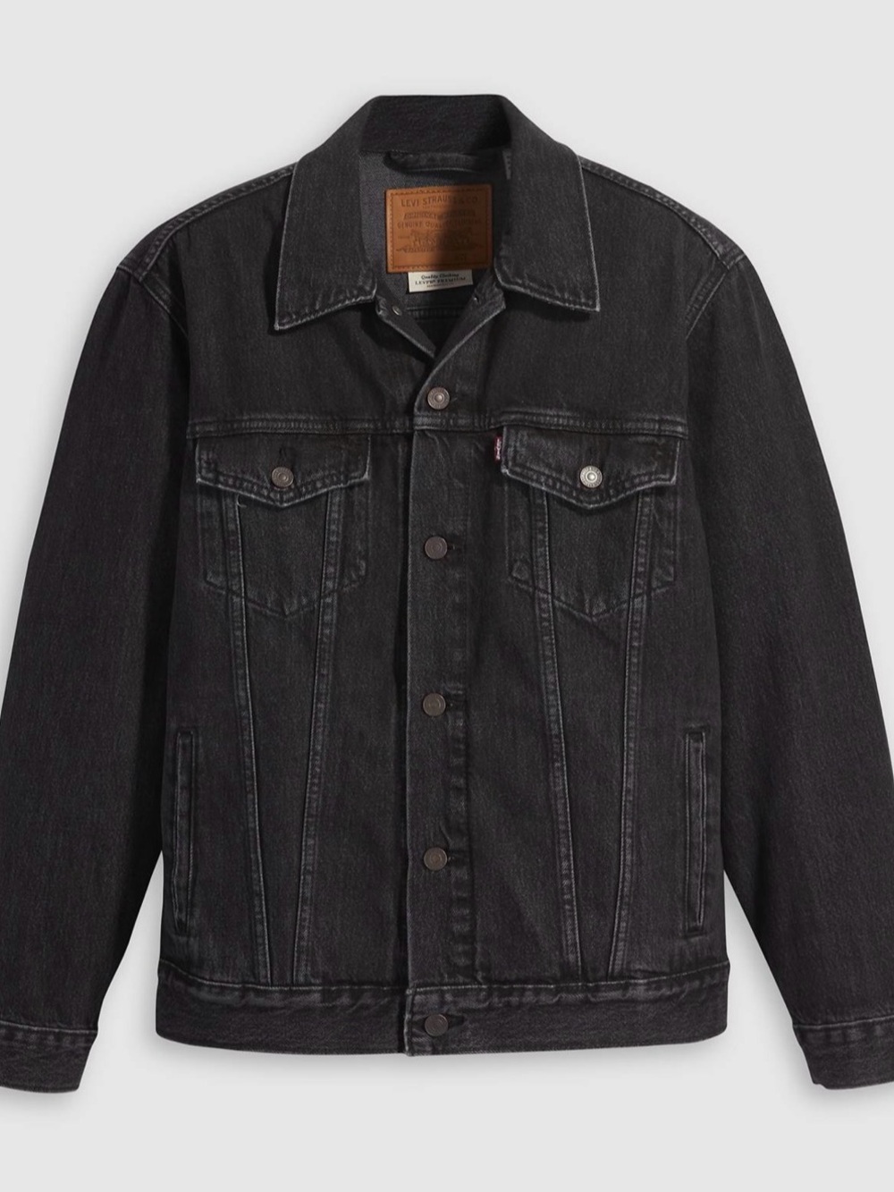 NWT Levi's Black Denim Jacket with Button-Front Size M